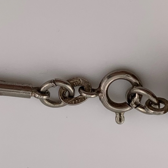 STERLING SILVER 835 European Ball & Bar Chain Link Necklace Vintage 27-1/2" - Picture 6 of 8